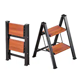 VEVOR - 2 Step Ladder, Folding Step Stool with Wide Anti-Slip Pedal and Comfort Handgrip, Lightweight 330 lbs Capacity Portable - Silver