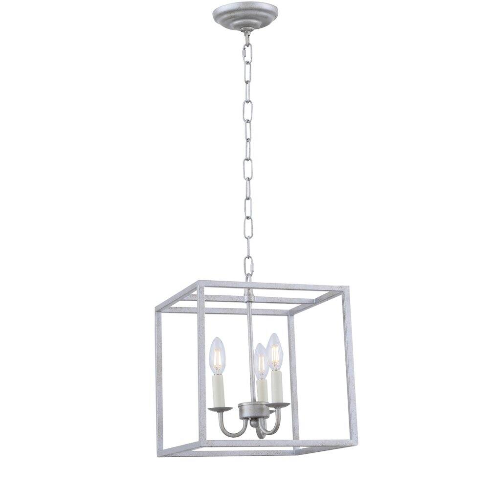 Alt View 4. Living District - Eclipse 3 Light Vintage Silver Pendant - Vintage Silver.