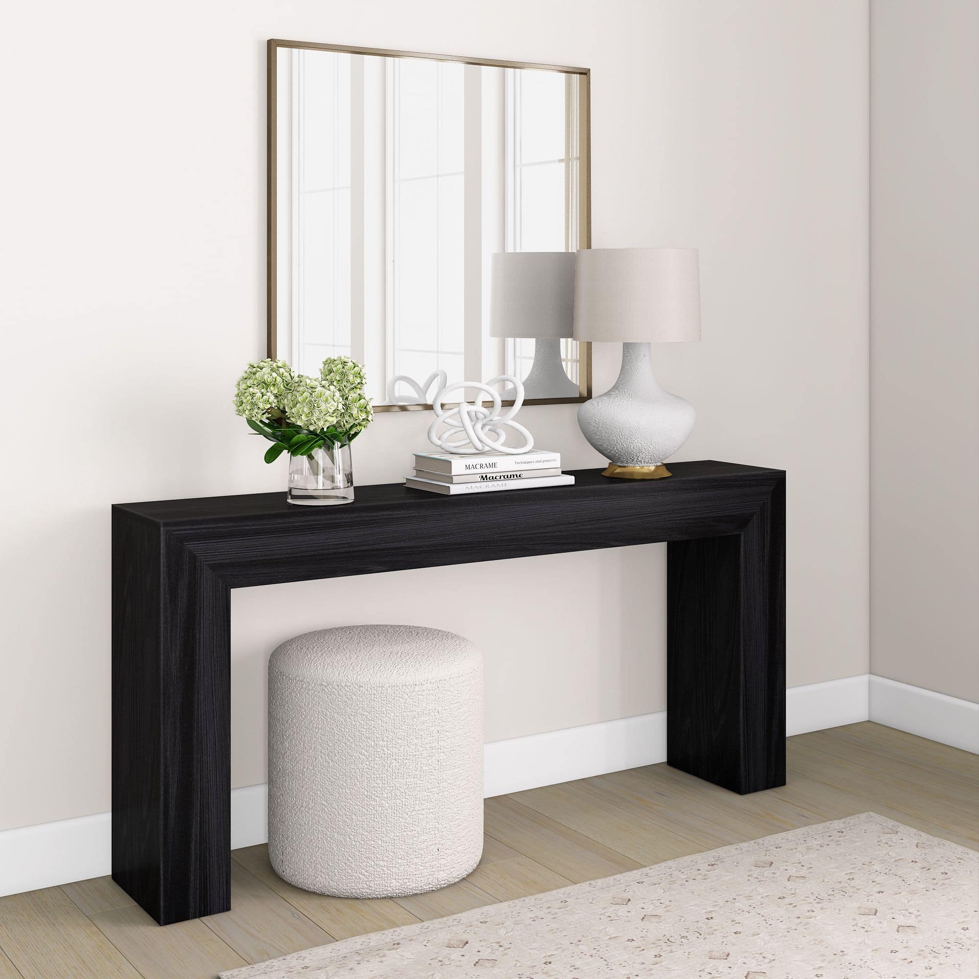 Plank+Beam - Grande Console Table (66in / 1680mm) - Black Wirebrush