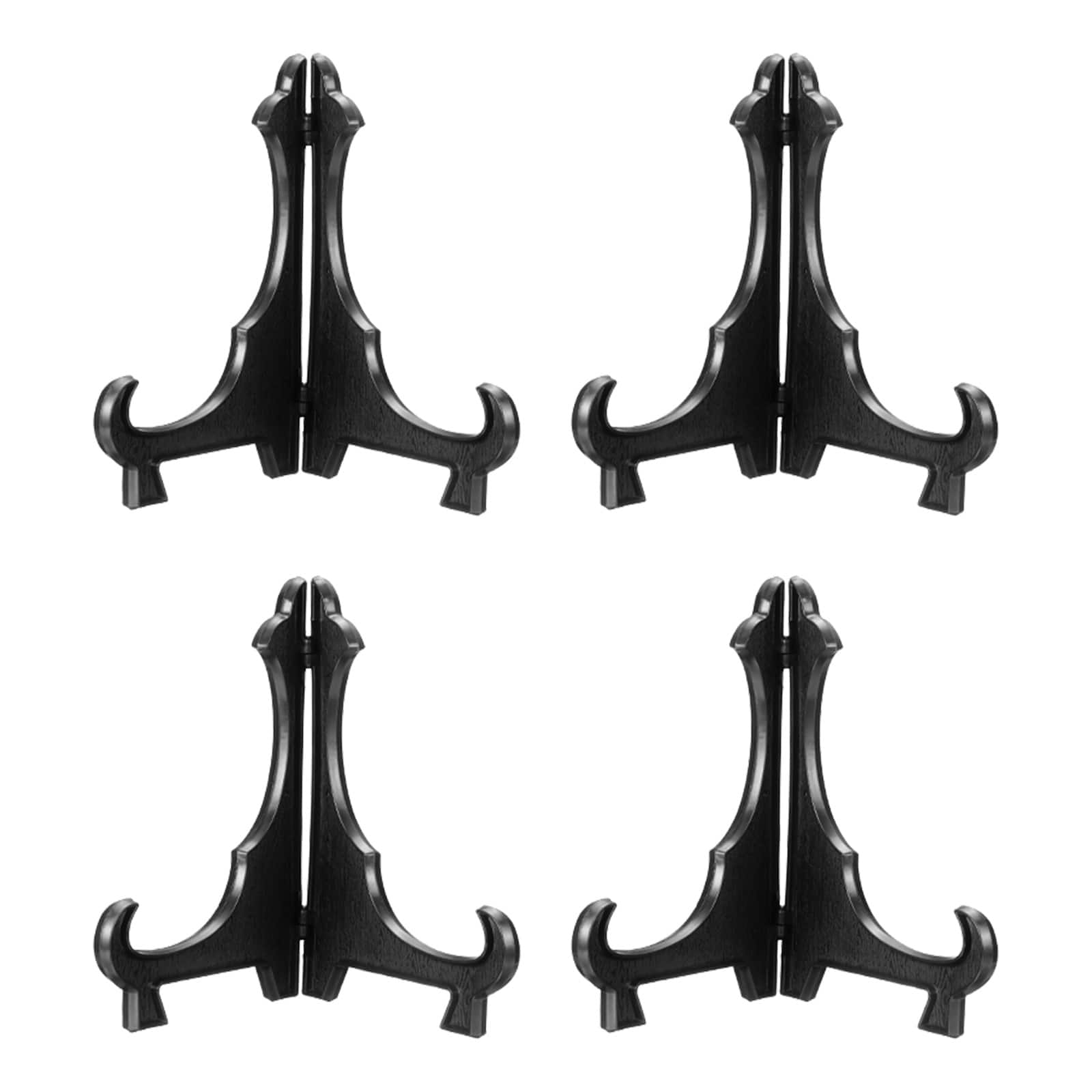 Unique Bargains - 4pcs Acrylic Easels Plate Stands 6.1 Inch Folding Display Stands Holder for Frames Pictures Magazines - Black price history on PriceWatchPro