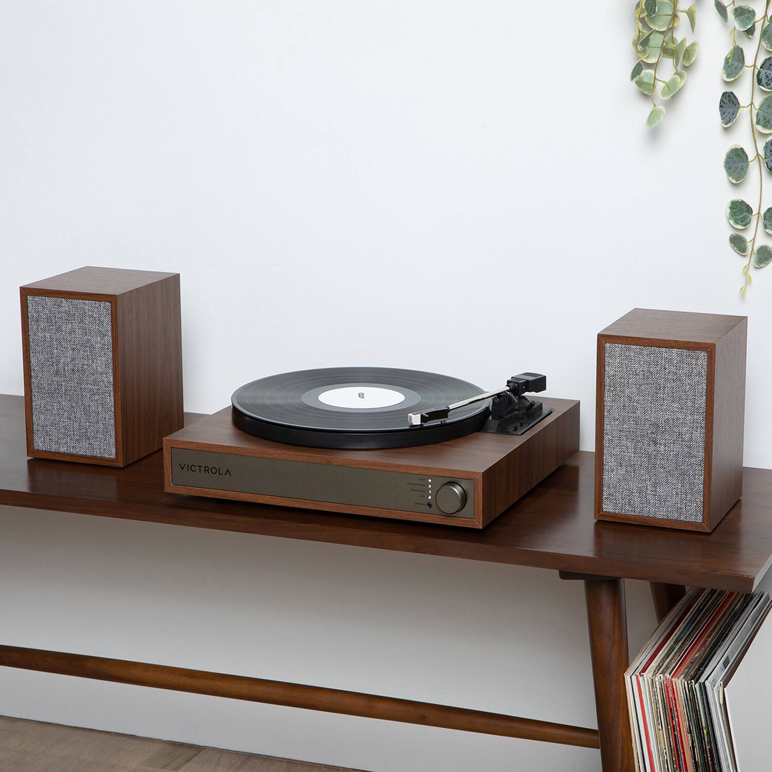 Alt View 14. Victrola - Victrola Harmony Bluetooth Turntable System with Speakers - Walnut.