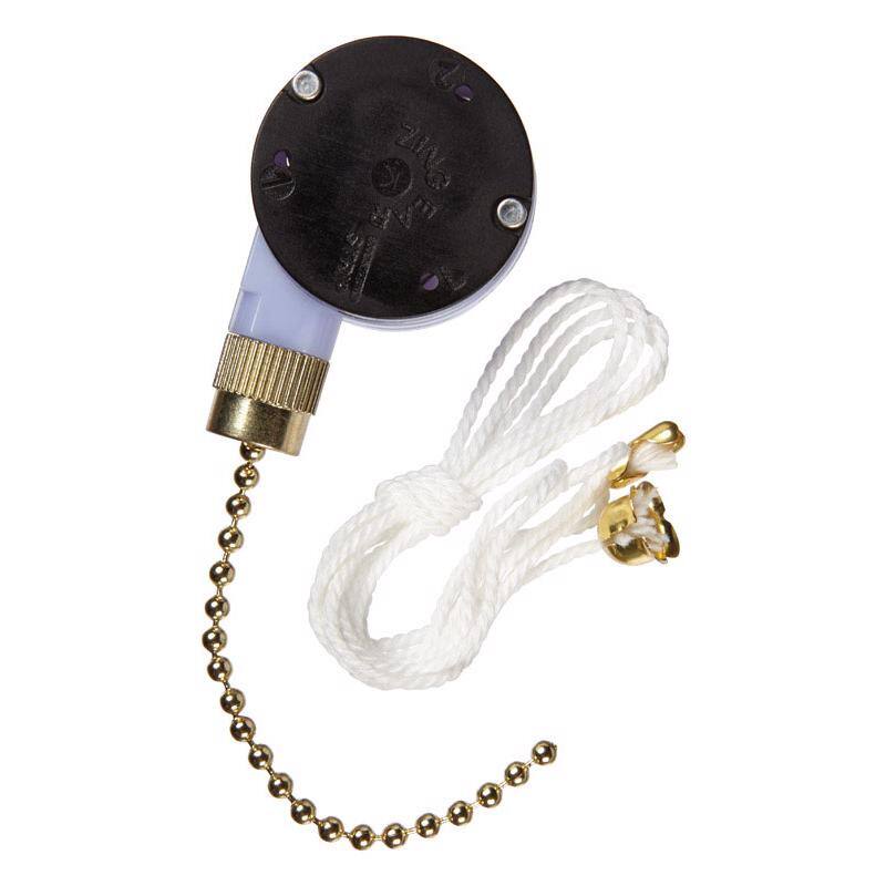 Angle. Jandorf - Jandorf 6 amps Single Pole Pull Chain Appliance Switch Brass 1 pk - Brass.