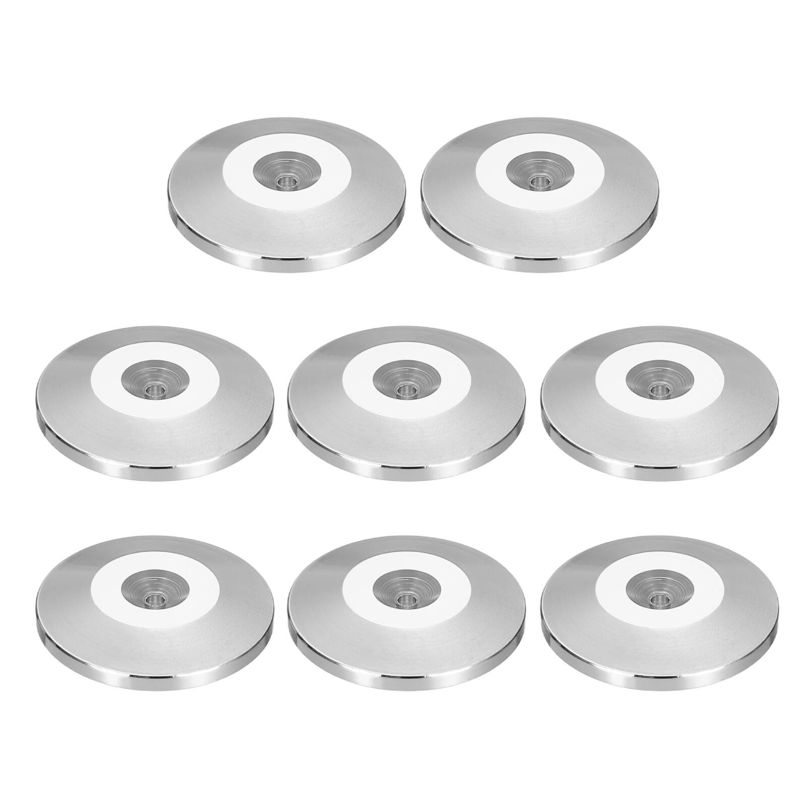 Front. Unique Bargains - 8pcs Speaker Isolation Feet, 25x5mm Copper Shock Absorption Pad Anti Vibration for Amplifier Audio - Silver.