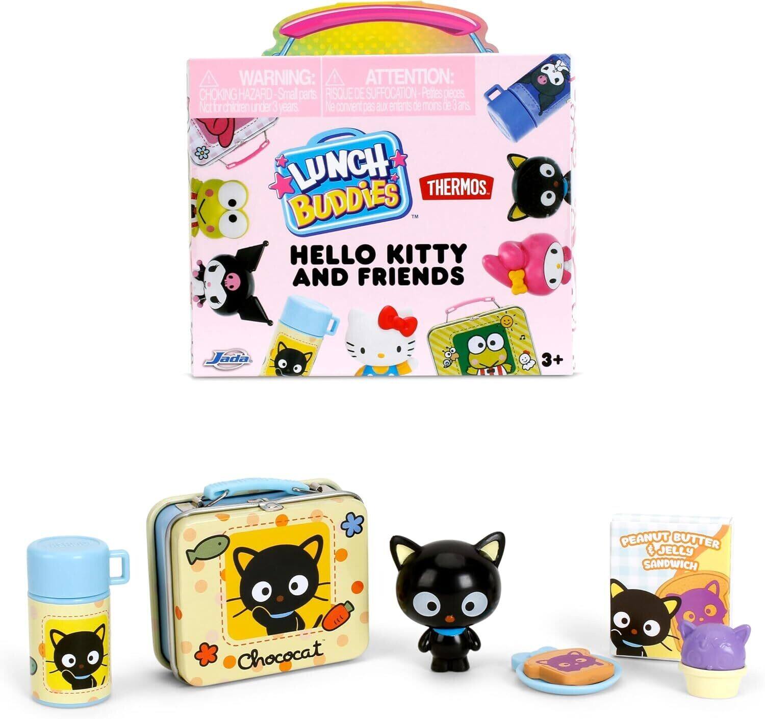 WARNING: ATTENTION: CHOKING HAZARD - Small parts. Not for children under 3 years. RISQUE DE SUFFOCATION - Petites pièces. Ne convient pas aux enfants de moins de 3 ans.

LUNCH BUDDIES
HELLO KITTY AND FRIENDS
THERMOS

Jada 02 07 3+
PEANUT BUTTER & JELLY SANDWICH
Chococat