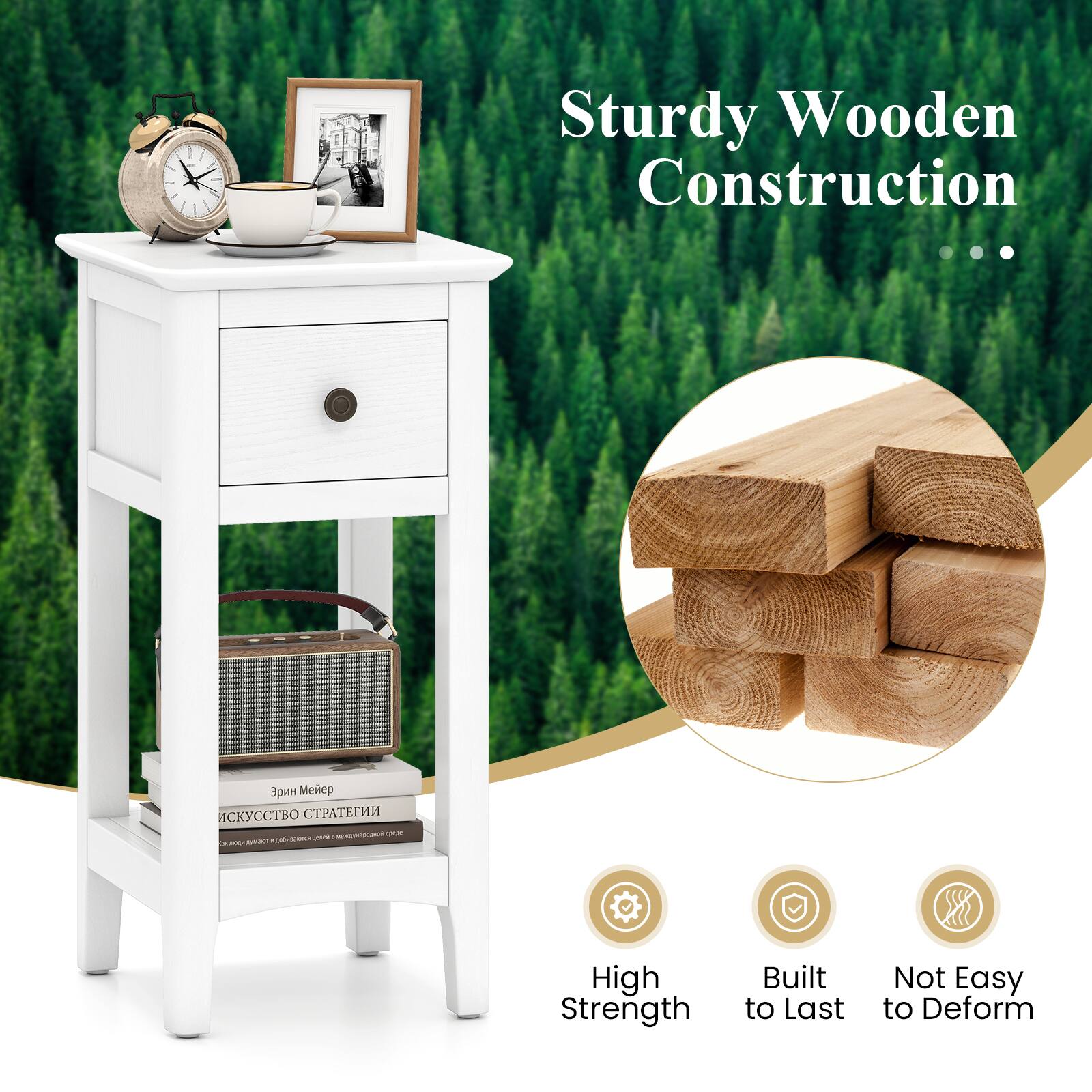 Sturdy Wooden Construction

High Strength
Built to Last
Not Easy to Deform