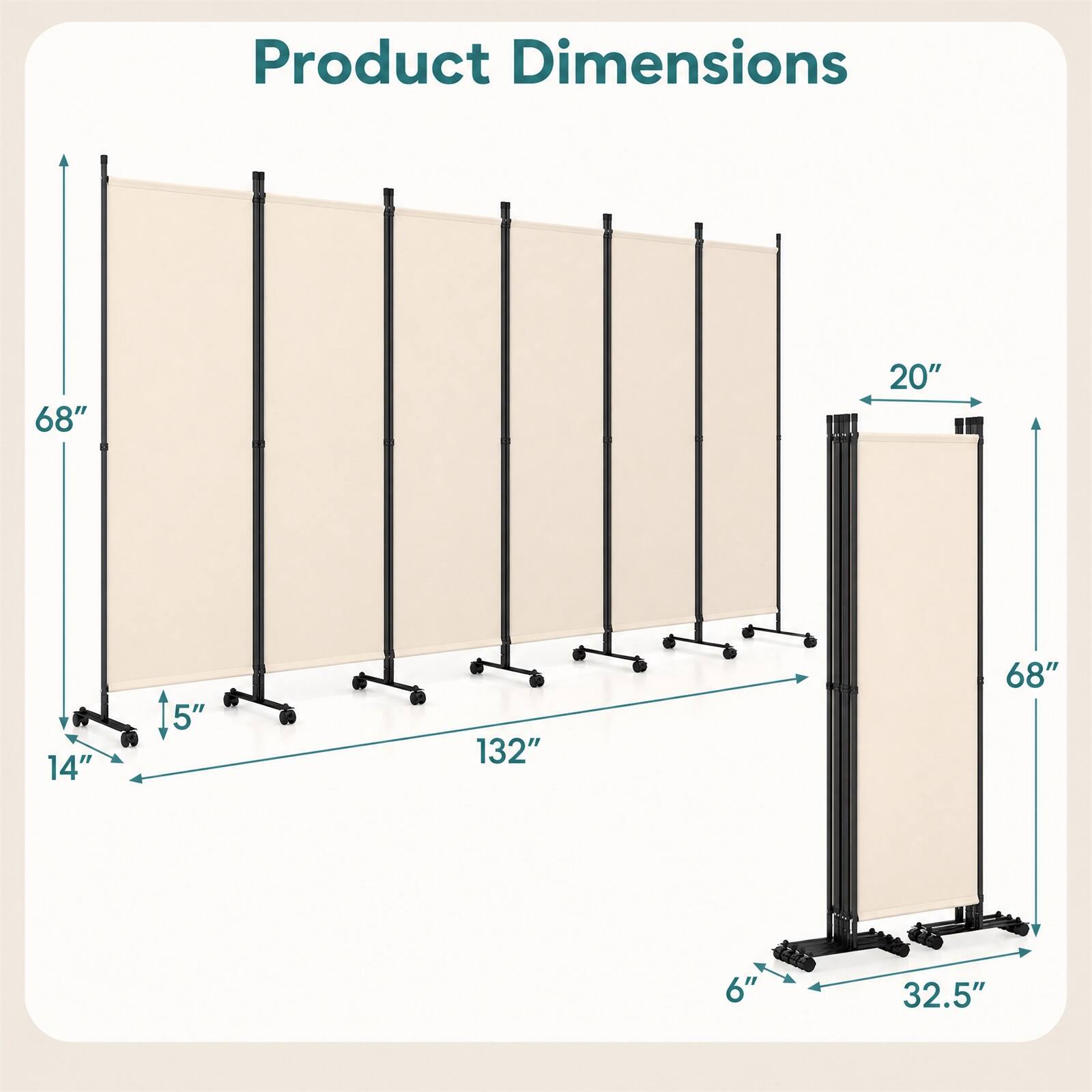 Product Dimensions
68"
20"
14"
5"
132"
68"
6"
32.5"