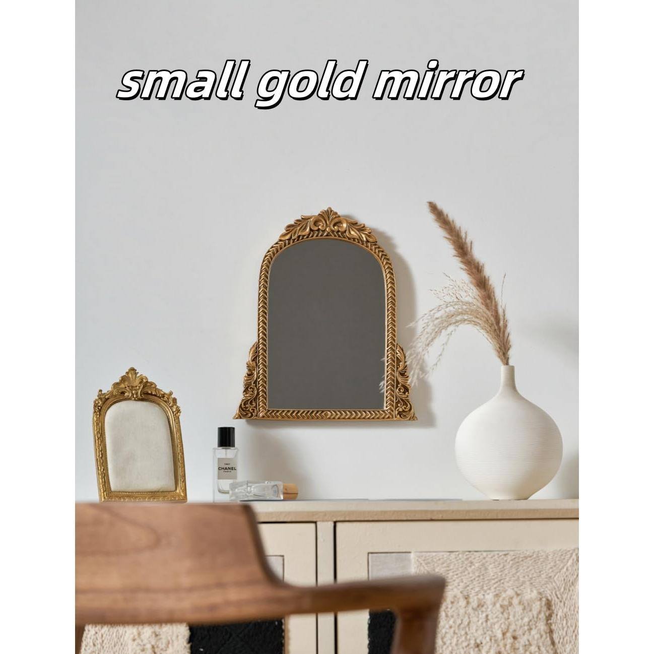 small gold mirror