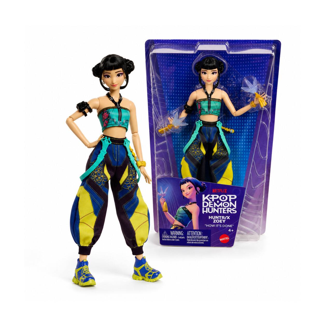 NETFLIX KPOP DEMON HUNTERS HUNTR/X ZOEY "HOW IT'S DONE" 4+ WARNING: ATTENTION: CHOKING RAZARD Snalpars. DANGER DETOUFFEMENT. Recerpear MATTEL