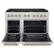 Angle. ZLINE - 48 in. Wide 8 Burner Autograph 6.7 cu. ft. Freestanding Paramount Dual Fuel Range with Gold Helix Handles - Stainless Steel.