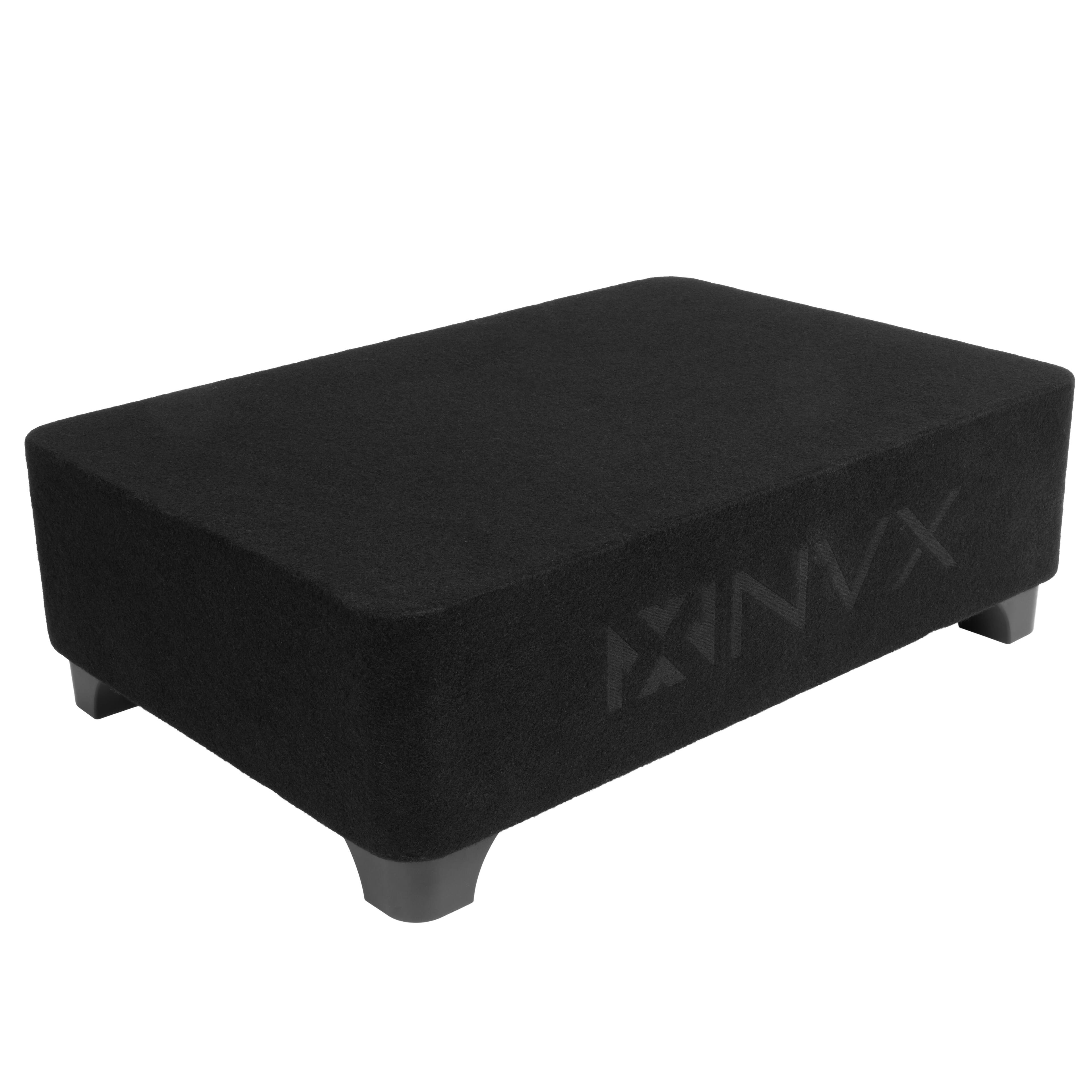 Alt View 6. NVX - BXSQ110 1200W Peak (600W RMS) Sealed 2-Ohm Loaded Enclosure with Single 10in SQ-Series Shallow-Mount Subwoofer.