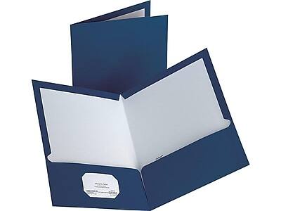 Staples - Glossy 2-Pocket Paper Folder, 10/Pack (13372-CC) - Dark Blue