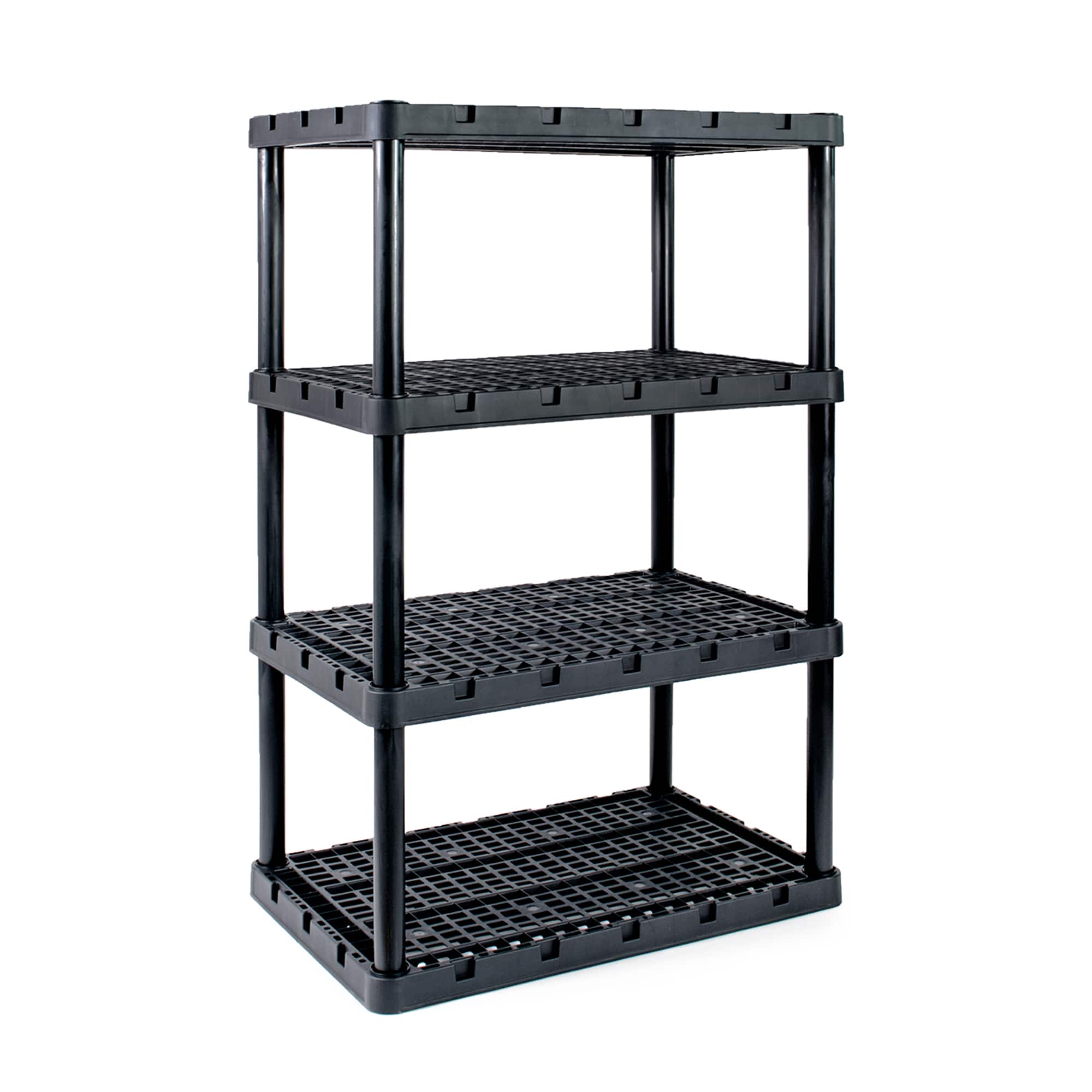 Gracious Living - XL 4 Shelves Knect-A-Shelf Ventilated Heavy Duty Shelving Unit - Black