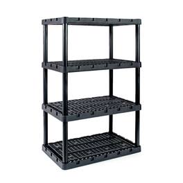 Gracious Living - XL 4 Shelves Knect-A-Shelf Ventilated Heavy Duty Shelving Unit - Black