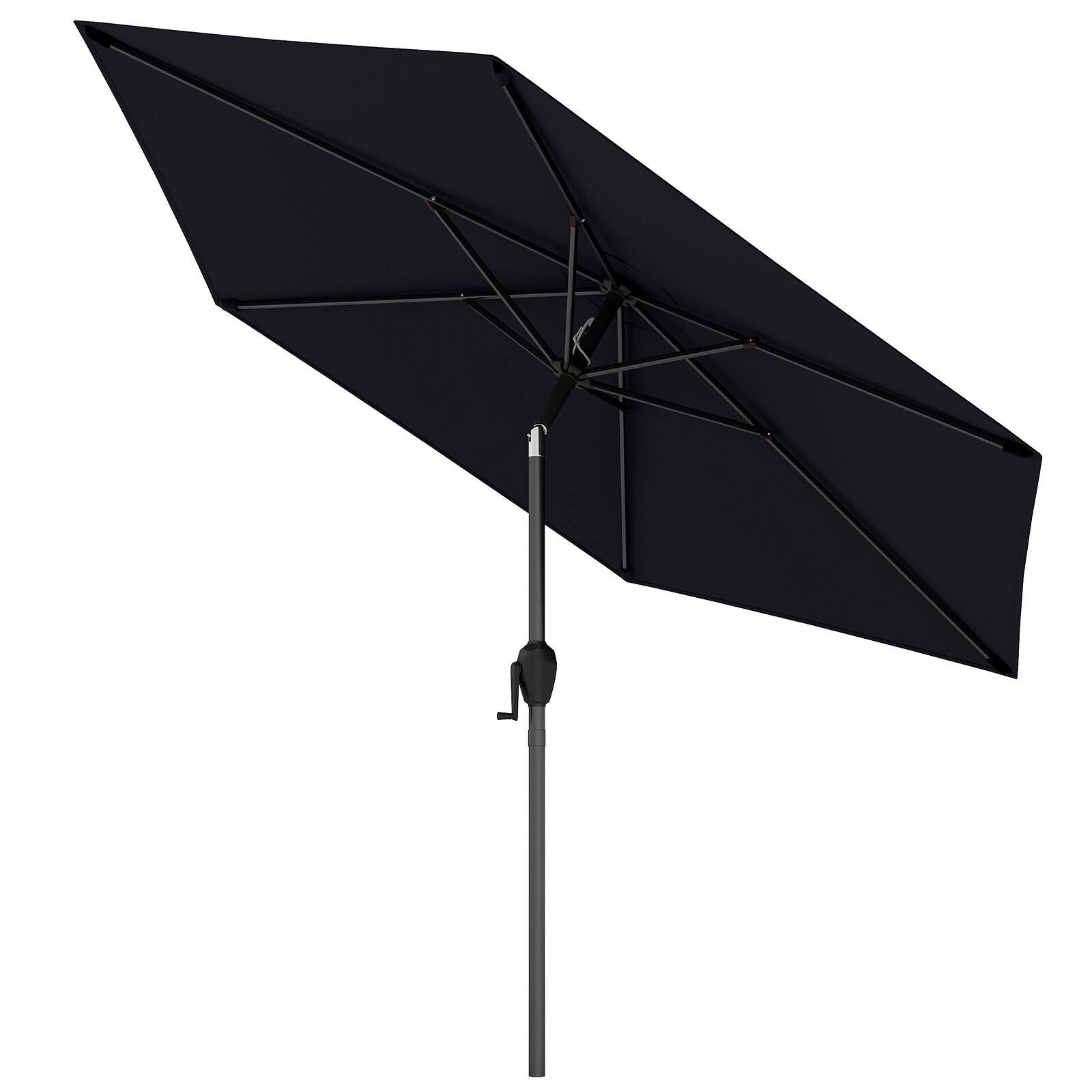 Alt View 9. Gymax - Gymax 7.5 ft Patio Umbrella Outdoor Heavy Duty Market Umbrella w/ Push Button Tilt Black - Black.