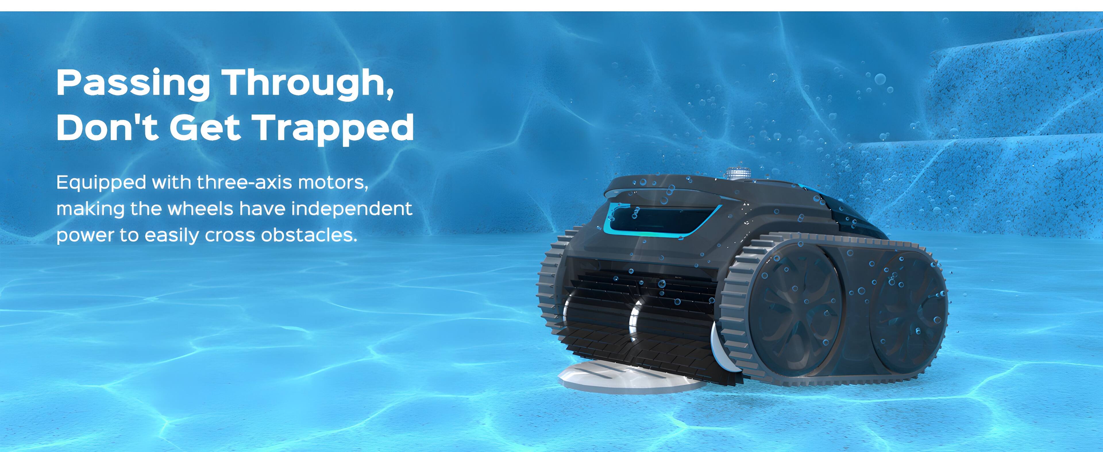 Passing Through, Don't Get Trapped. Equipped with three-axis motors, making the wheels have independent power to easily cross obstacles.