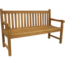 Sunnydaze - 2-Person Mission Style Solid Teak Wood Outdoor Garden Bench - Beige
