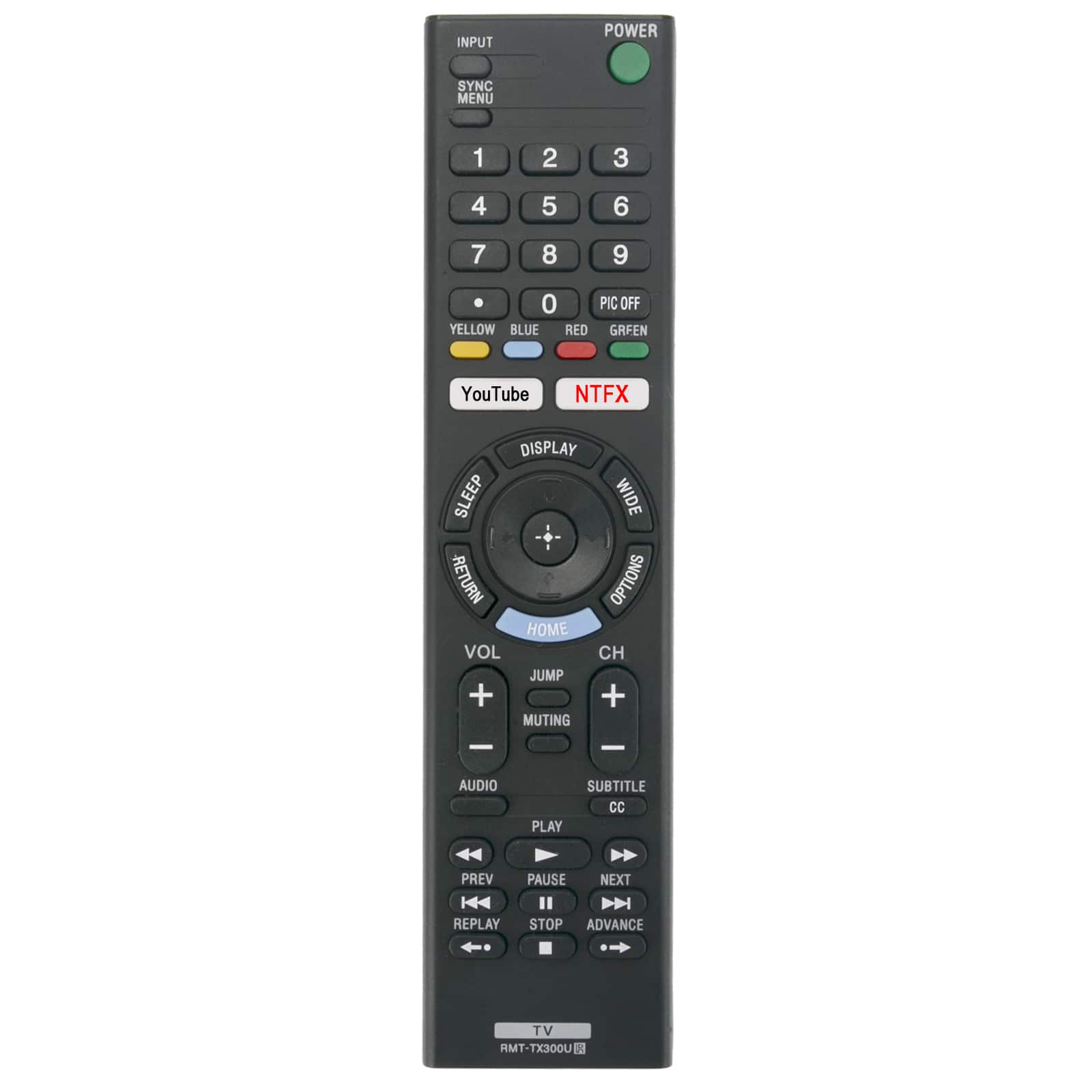 ZdalaMit - New RMT-TX300U Replacement Remote Control Applicable for Sony TV - Black