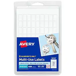 Avery - Multipurpose Labels, 3/8" x 5/8", Non-Printable, 1,008 Labels/Pack - White