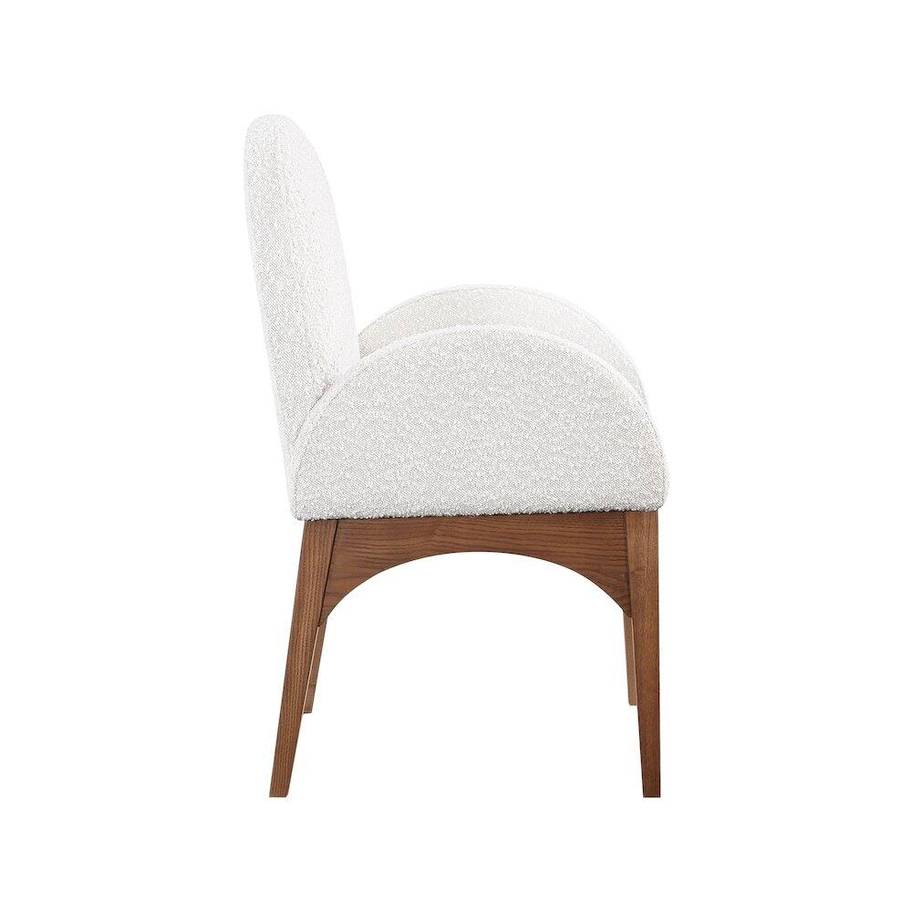 Alt View 3. Meridian Furniture - Waldorf Cream Boucle Fabric Dining Chair - Beige.