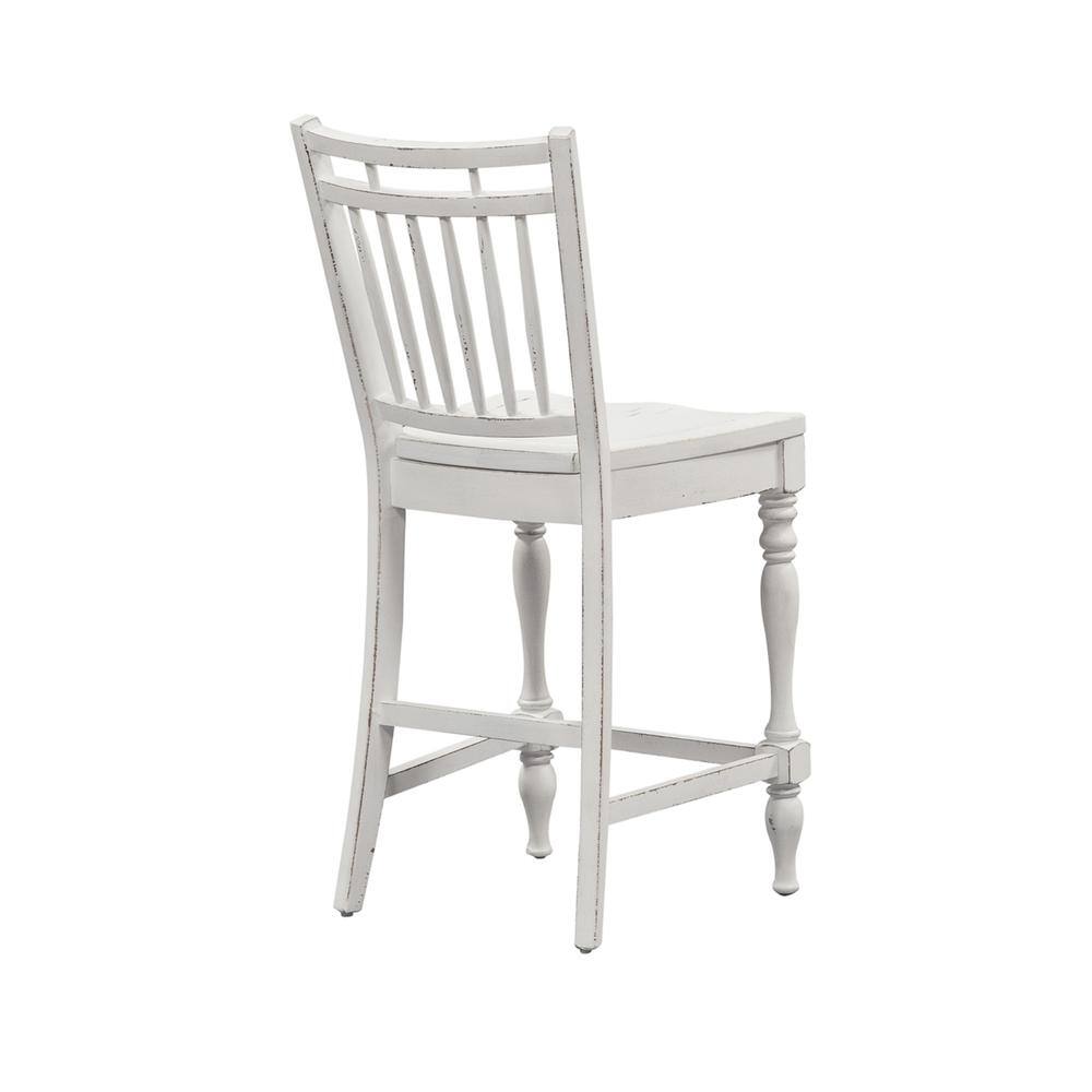Alt View 1. Liberty Furniture Industries - Magnolia Manor Spindle Back Counter Chair (RTA)-Set of 2 in Antique White - White.
