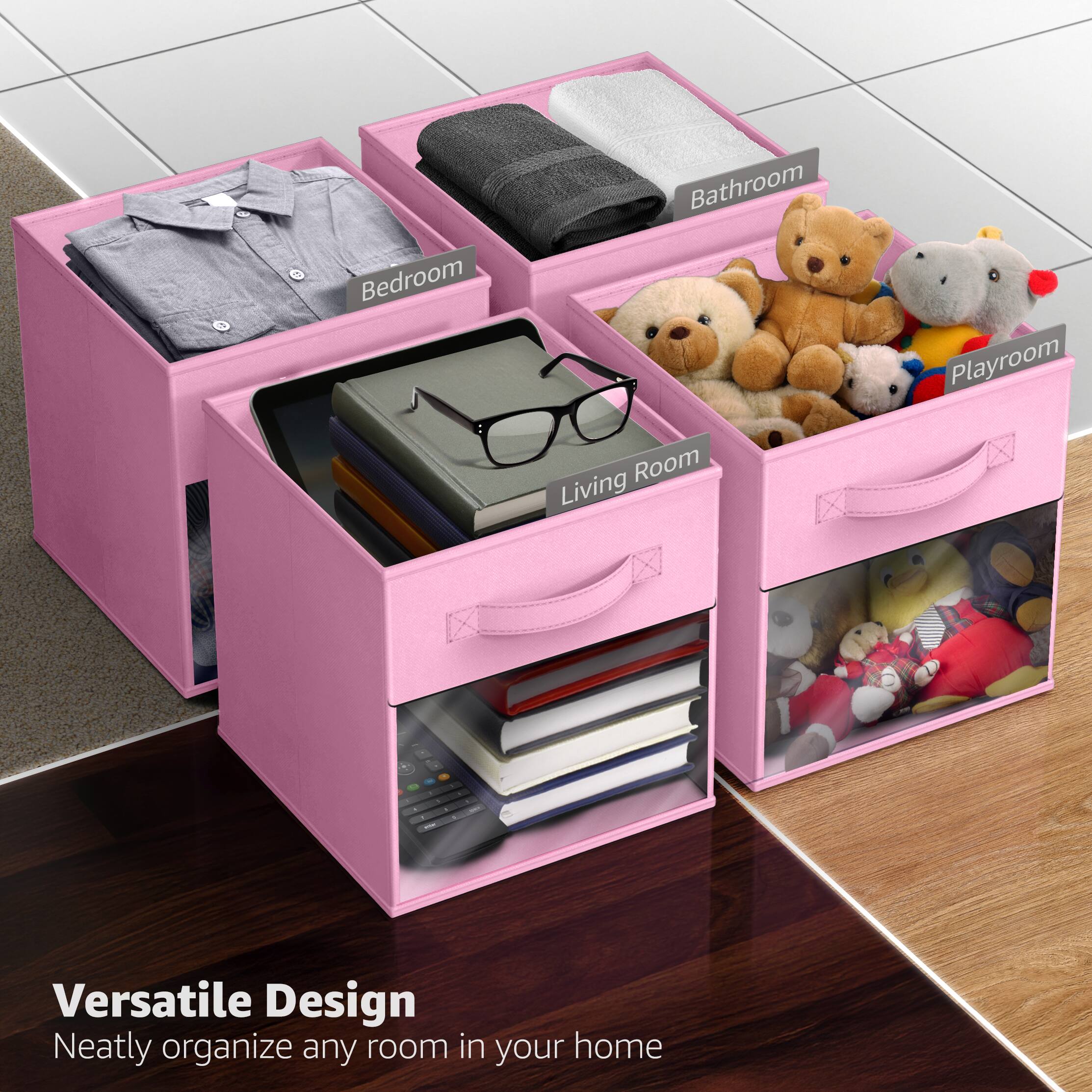 Versatile Design  
Neatly organize any room in your home  

Bedroom  
Bathroom  
Living Room  
Playroom