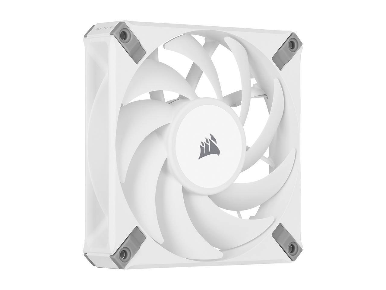 Alt View 2. CORSAIR - CORSAIR AF120 ELITE High-Performance 120mm PWM Fluid Dynamic Bearing Fan - White - White.