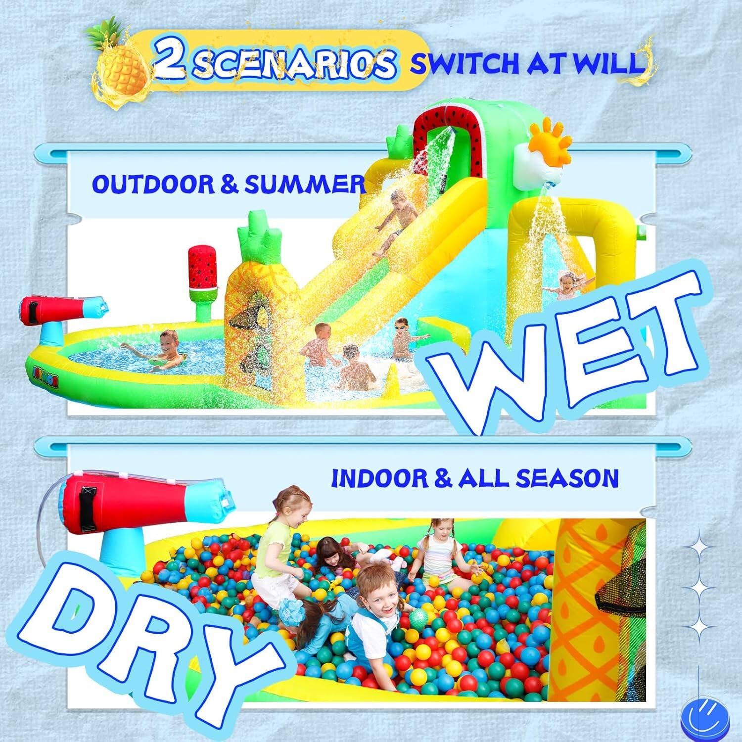 2 SCENARIOS SWITCH AT WILL  
OUTDOOR & SUMMER WET  
INDOOR & ALL SEASON DRY