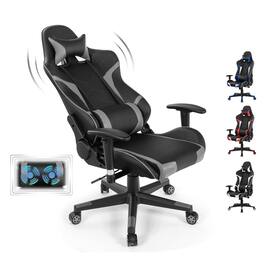 Ecooso - Office Chair Reclining Swivel Massage Gaming Chair with Lumbar Support - Gray