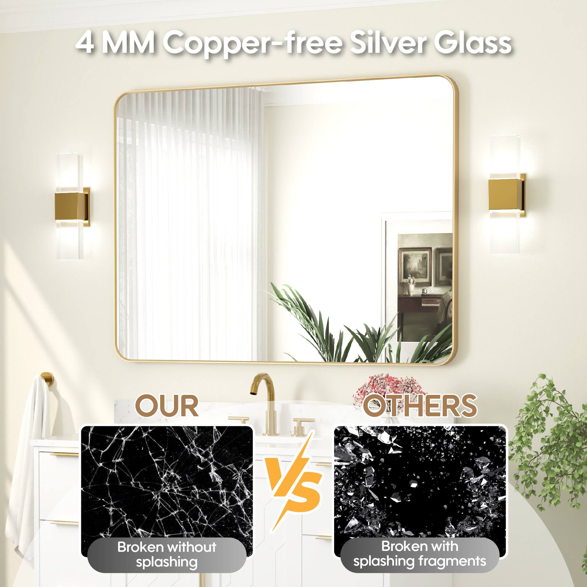 4 MM Copper-free Silver Glass

OUR
Broken without splashing

VS

OTHERS
Broken with splashing fragments