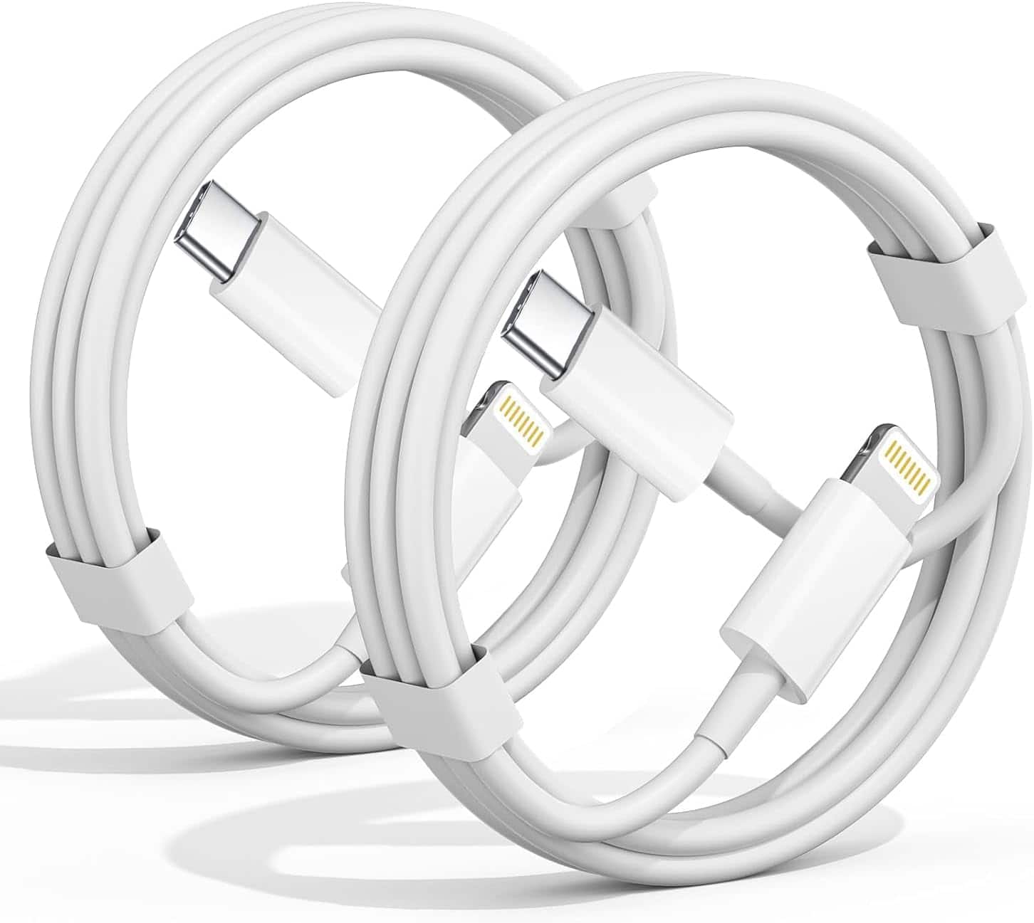 Core Tech - USB-C to Lightning MFi Fast Charging Cable 2-Pack for iPhone and iPad - White