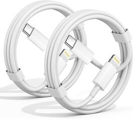 Core Tech - USB-C to Lightning MFi Fast Charging Cable 2-Pack for iPhone and iPad - White