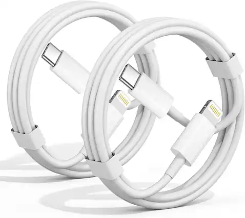 Front. Core Tech - USB-C to Lightning MFi Fast Charging Cable 2-Pack for iPhone and iPad - White.