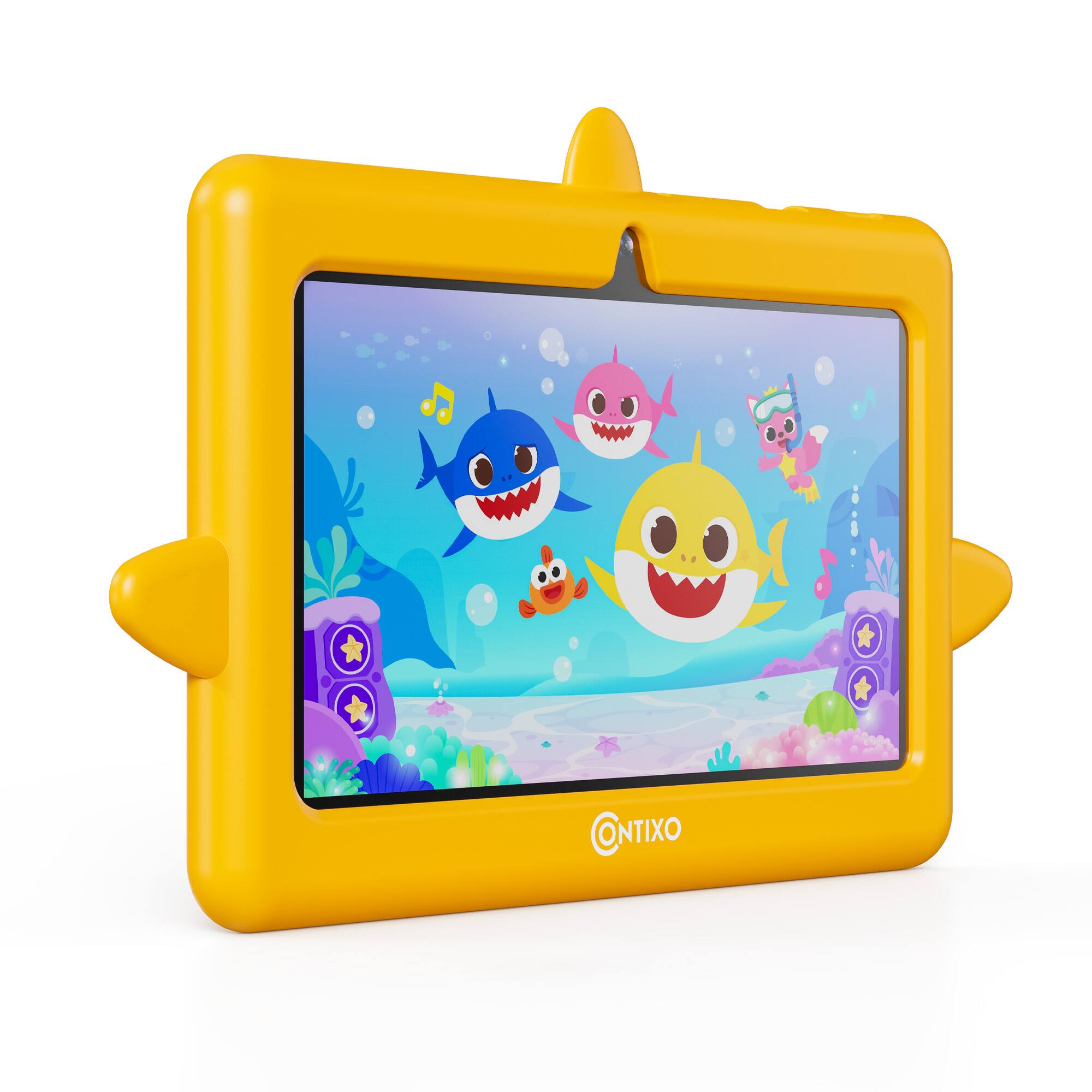 Alt View 3. Contixo - A8 Baby Shark 7-Inch Kids Tablet, 32GB, Android 16, 8 Pinkfong Learning Apps, Parental Controls, Ages 3-12 - Yellow Shark.