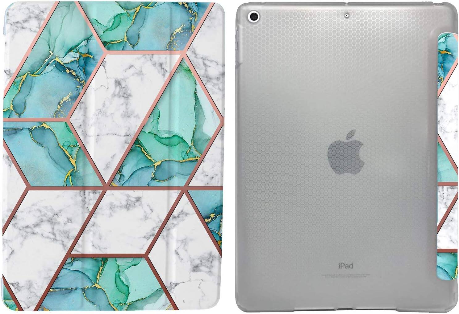 Alt View 2. DuraSafe Cases - iPad Pro 9.7" 2016 Shock-Absorbing TPU Smart Case with Tri-Fold Stand A1673 A1674 A1675 - Marble Green.