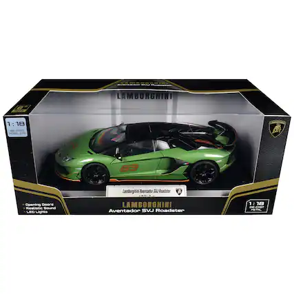 AMBORGHI Aventador SVJ Reserial
LAMBORGHINI
6+ AGES
1:18 DIE-CAST MODEL CAR
LAMBORGHINI
80
M
63
Lamborghini Aventador SVJ Roadster LM at. .
Opening Doors Realistic Sound LED Lights
LAMBORGHINI Aventador SVJ Roadster
1:18 DIE-CAST METAL