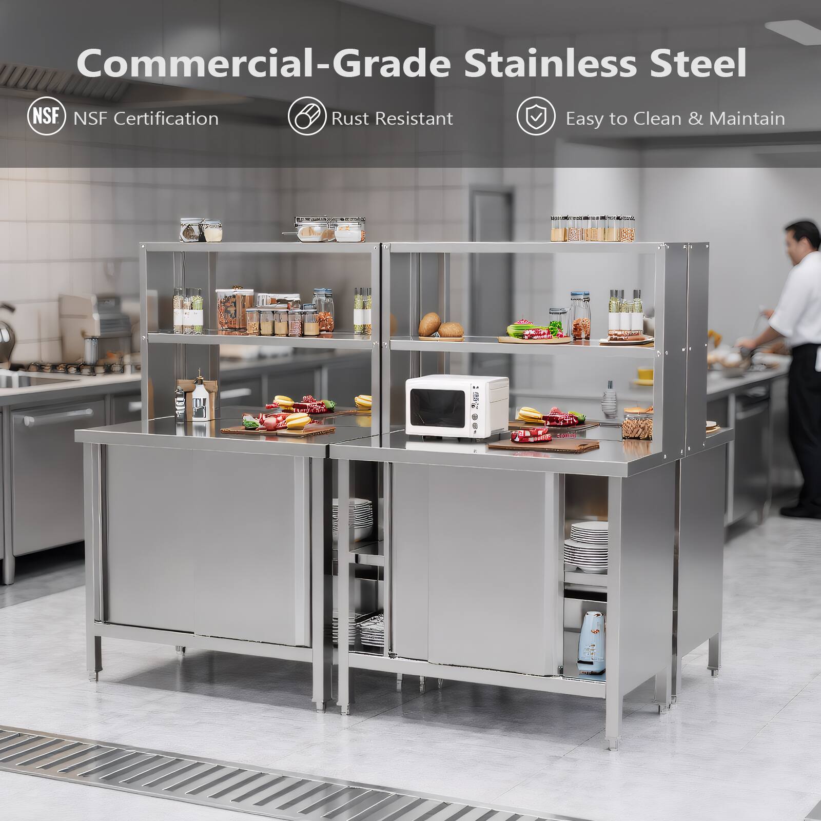 Commercial-Grade Stainless Steel  
NSF Certification  
Rust Resistant  
Easy to Clean & Maintain