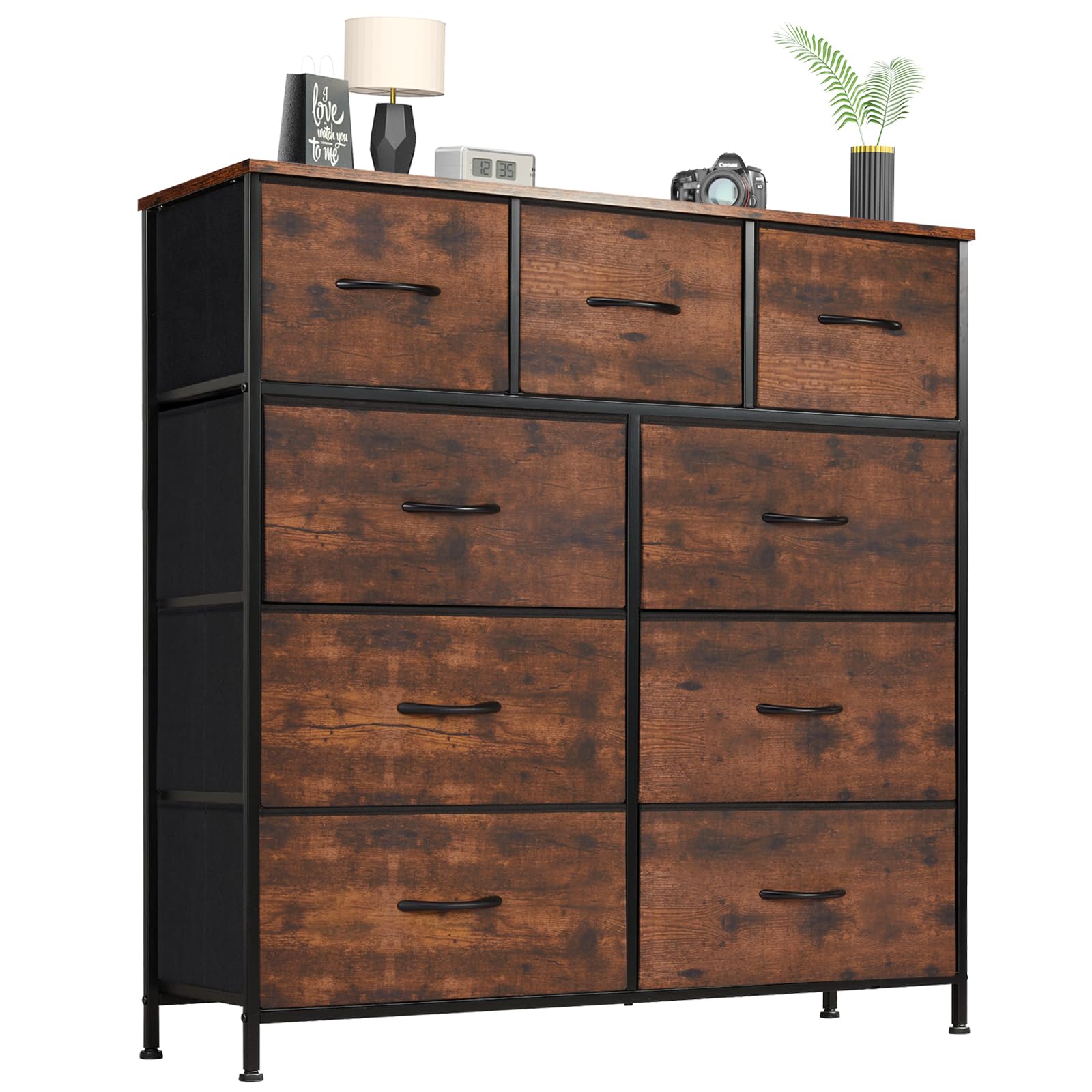 Rustic Brown 11.8"D x 39.4"W x 39.4"H (9 Drawers)