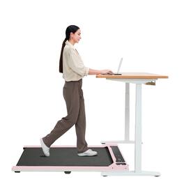 Loheer - Walking Pad Under Desk Treadmill Portable Small Treadmill with Remote Control - Black