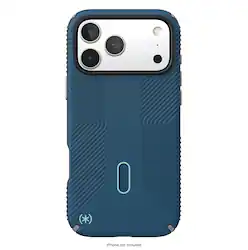 Speck - Presidio2 Grip ClickLock Case for Apple iPhone 17 Pro Max - Deep Sea/Silver Metallic/Spell Blue - Angle_Zoom