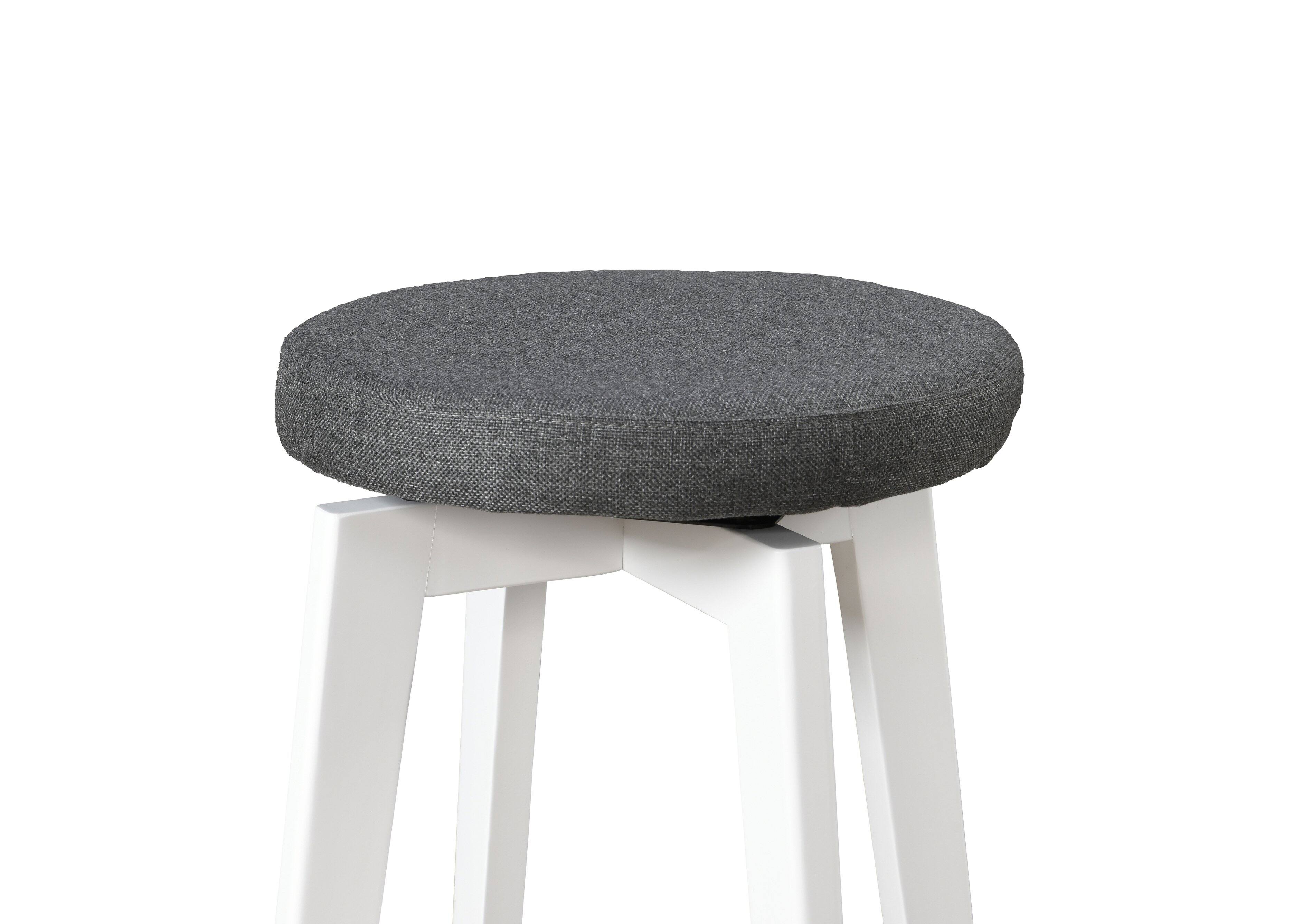 Alt View 3. LuXeo - Serena 29" Barstool White Legs with Gray Fabric Upholstered Seat (Set of 2) - White/Gray.