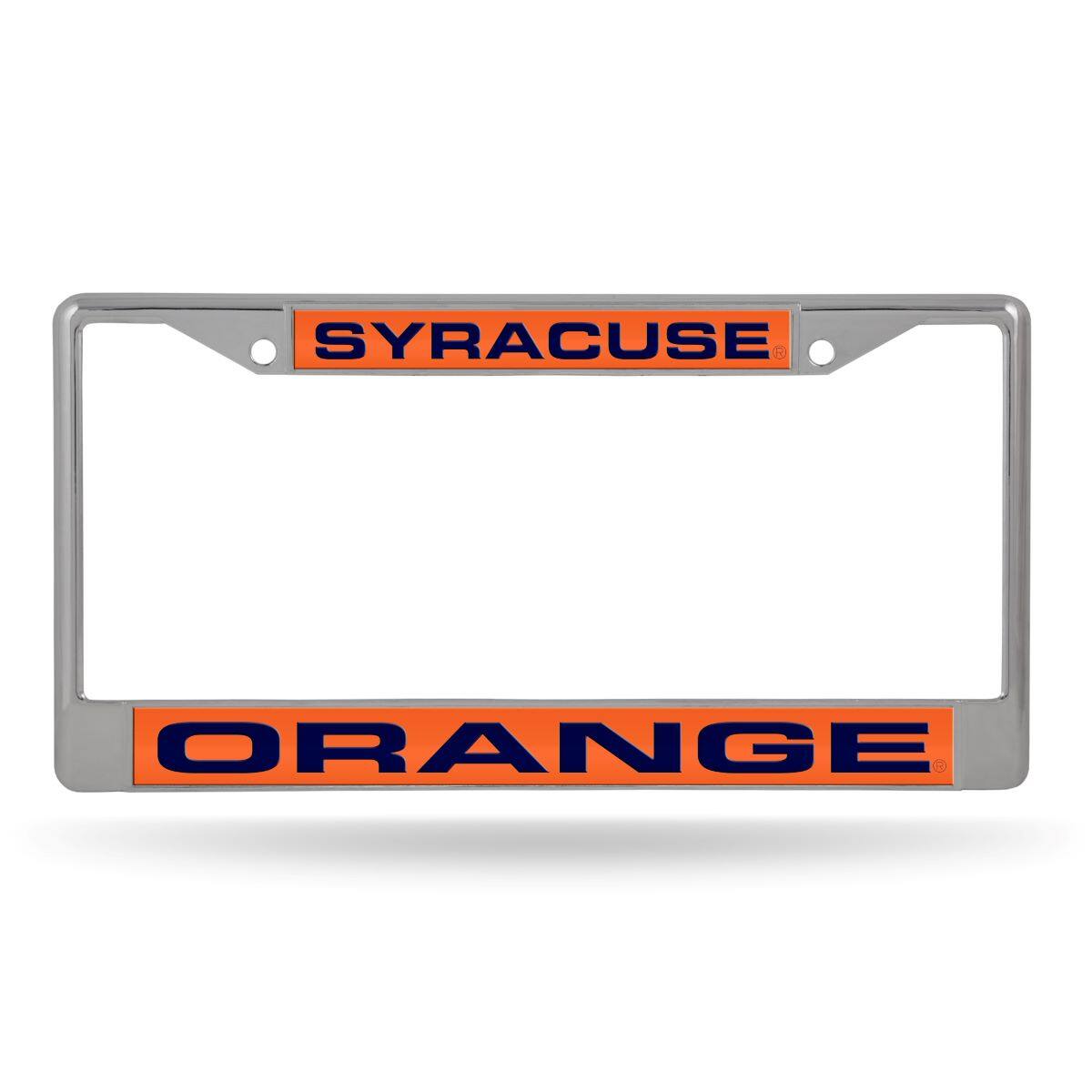 Syracuse Orange Chrome Metal Laser Cut License Plate Frame