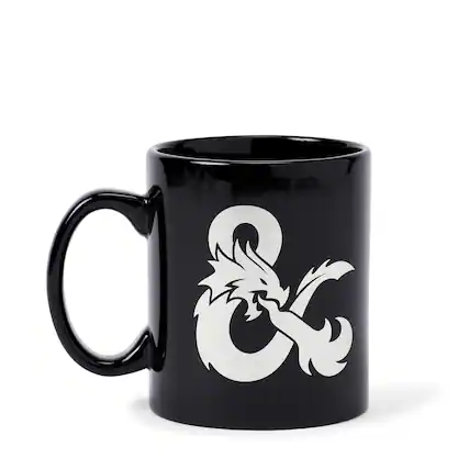 Front. Just Funky - Dungeons & Dragons Black Ceramic Ampersand Logo Mug - 16-Ounces - Black.