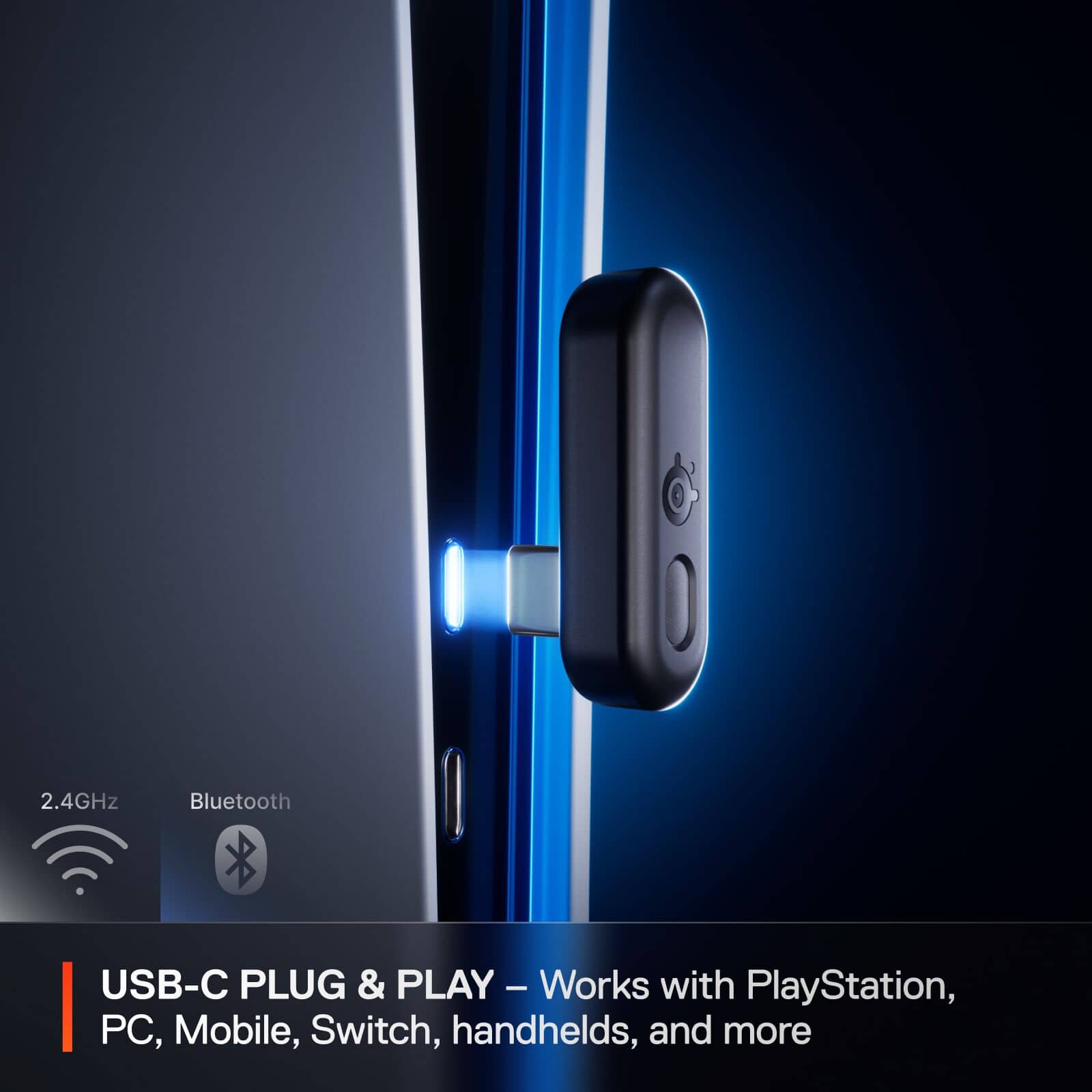 I 2.4GHz Bluetooth USB-C PLUG & PLAY - Works with PlayStation, PC, Mobile, Switch, handhelds, and more.