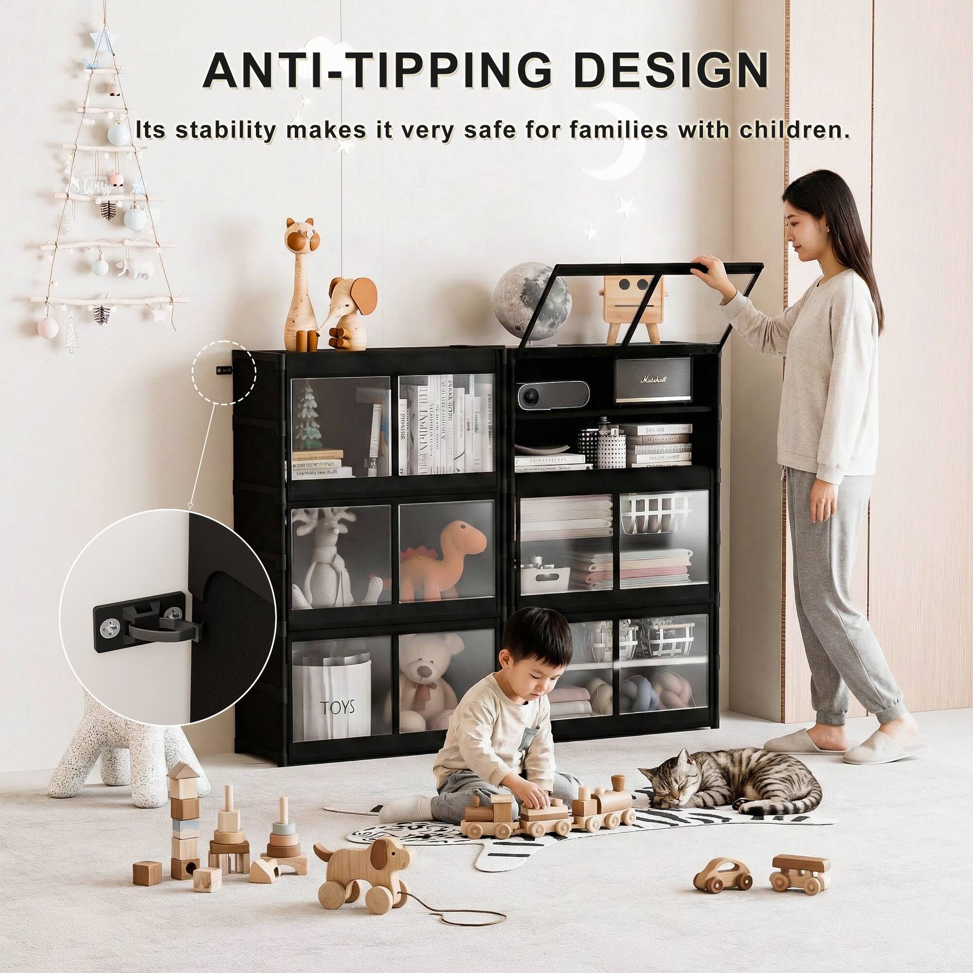 ANTI-TIPPING DESIGN  
Its stability makes it very safe for families with children.