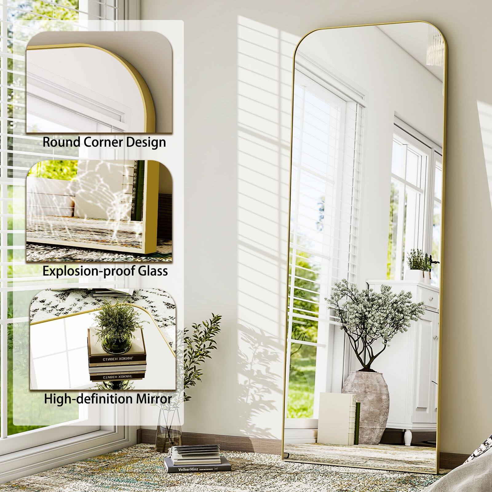 Round Corner Design  
Explosion-proof Glass  
High-definition Mirror