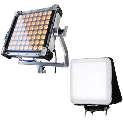 Front. Creamsource - Creamsource Vortex4 1x1 325W RGBW LED Light Panel, Bundle with AIRGLOW 1x1 Booklight.