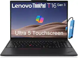 Lenovo - Upgraded - ThinkPad T16 Gen3 Laptop - 16"FHD+ Touchscreen AI PC - Intel Core Ultra5 - 16GB RAM - 512GB SSD - Thunderbolt - Win11Pro - Black