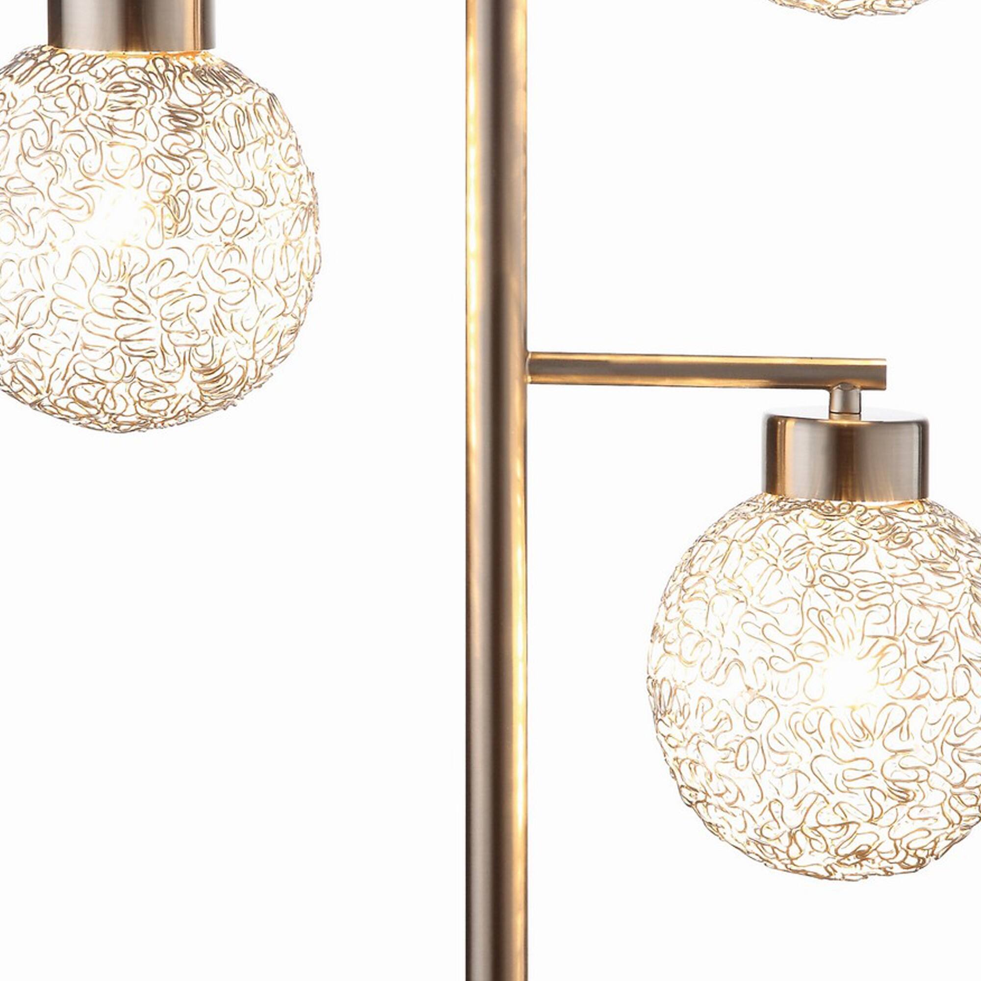 Left. Manhattan Lane - Fern 31 Inch Table Lamp with 3 Orb Shades, Metal, Chrome Finish - Chrome.