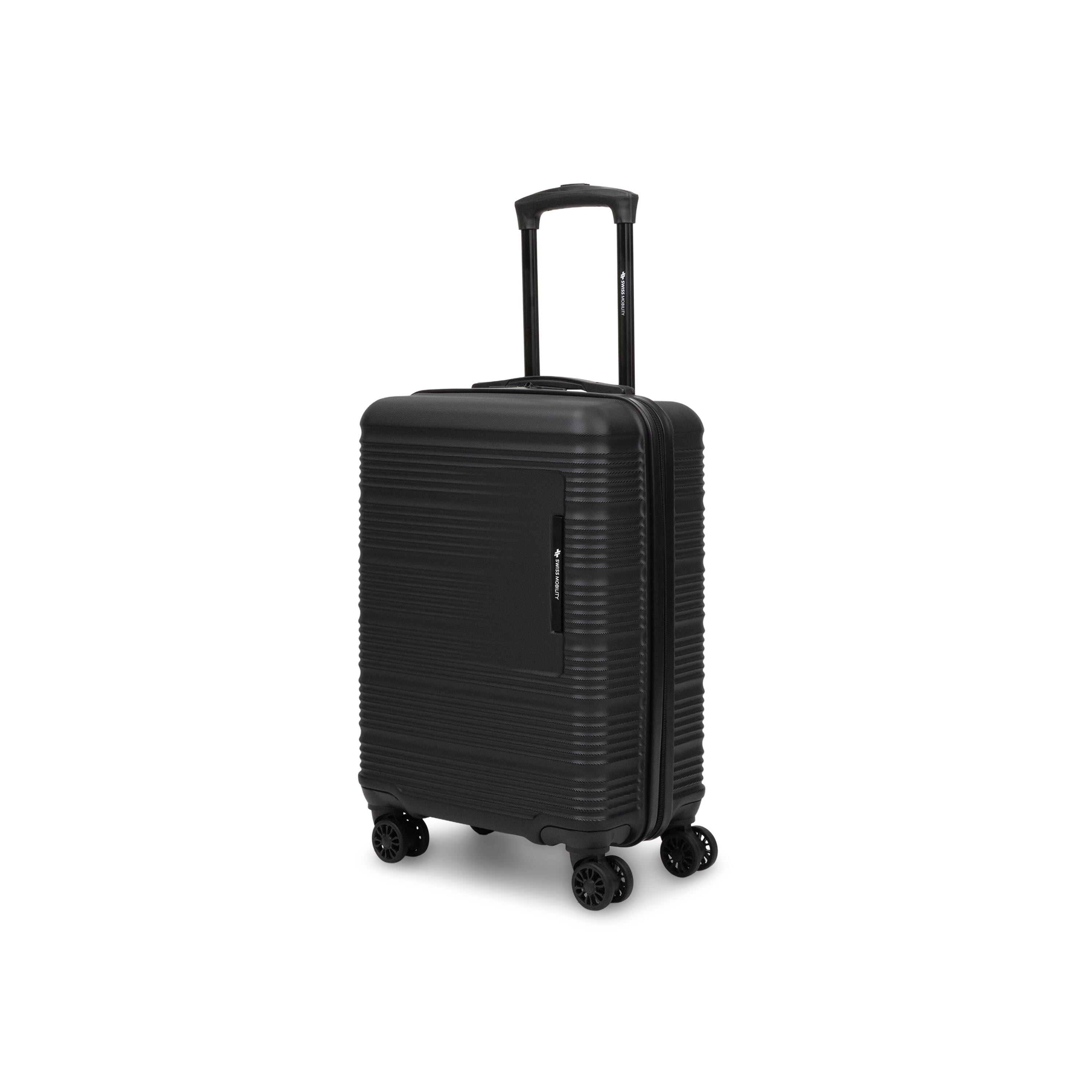 Angle. Swiss Mobility - Swiss Mobility YVR 3 piece Hardside Luggage set - BLACK.