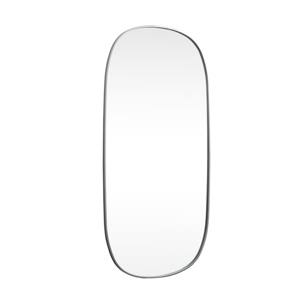 Alt View 1. Elegant Decor - Metal Frame Oval Mirror 30x60 Inch in Silver - Silver.